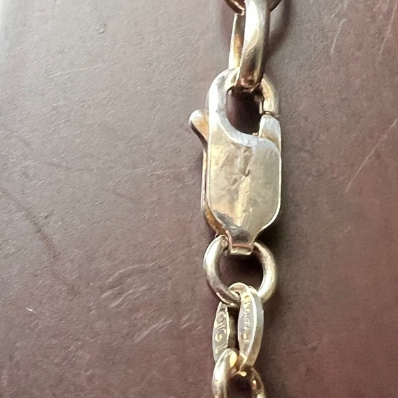 Garnet 925 W/ 18K Accents Italy Pendant W/ 925 Adjustable Italy Rolo 18" Chain - Picture 15 of 15